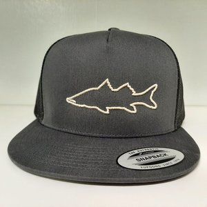Snook Mesh Snapback Ball Cap Hat Black